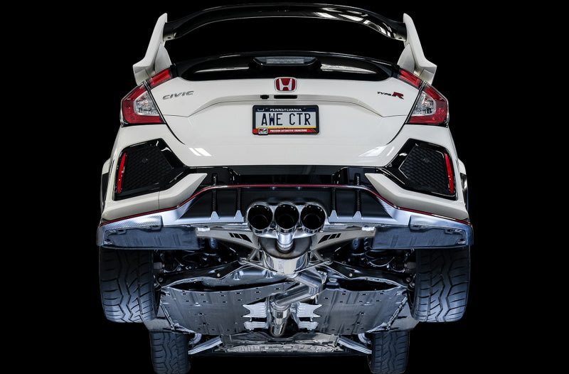 AWE Tuning 2017+ Honda Civic Type R Touring Edition Exhaust w/Front & Mid Pipe - Diamond Blk Tips - DTX Performance