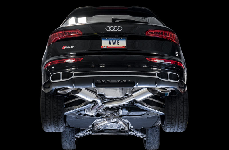 AWE Tuning Audi B9 SQ5 Resonated Touring Edition Cat-Back Exhaust - No Tips (Turn Downs) - DTX Performance