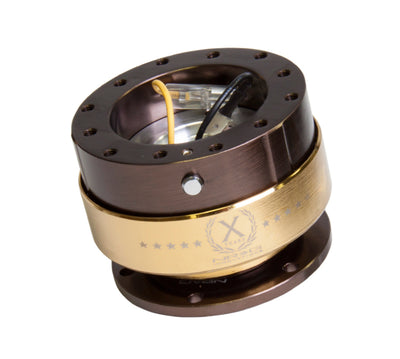 NRG Quick Release Gen 2.0 - Bronze Body / Chrome Gold Ring, performance car parts from DTX Performance veteran owned performance shop