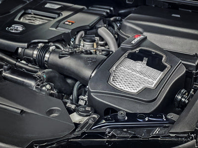 aFe Momentum HD Cold Air Intake System w/ Pro DRY S Filter 2022 Toyota Land Cruiser V6-3.3L (td) in engine bay