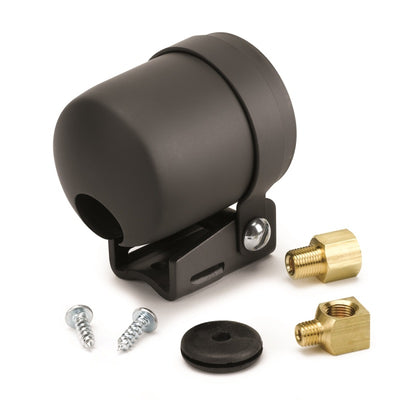 Autometer Black 52mm Gauge Cup with mounting hardware from DTX Performance, ideal for performance car parts and tuning upgrades.