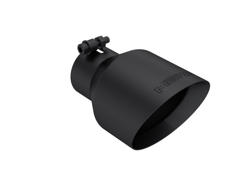 MBRP Universal 3in Hex Tip 5in Inlet 8in Length Dual Wall Exhaust Tip - Black Coated - DTX Performance