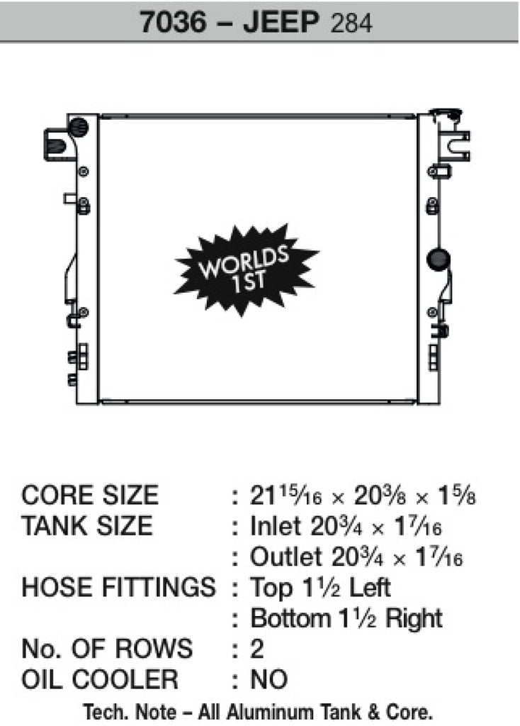 CSF 07-18 Jeep Wrangler (JK) Radiator - DTX Performance