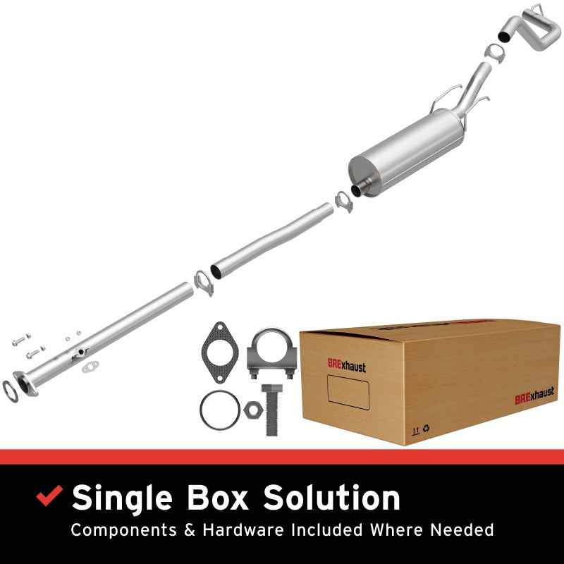 MagnaFlow BRE Exhaust Kit 95-00 Toyota Tacoma 2.7L with gaskets and clamps included for easy installation.
