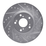 R1 06-15 Honda Civic Si Front Right Drilled & Slotted Silver Brake Rotor