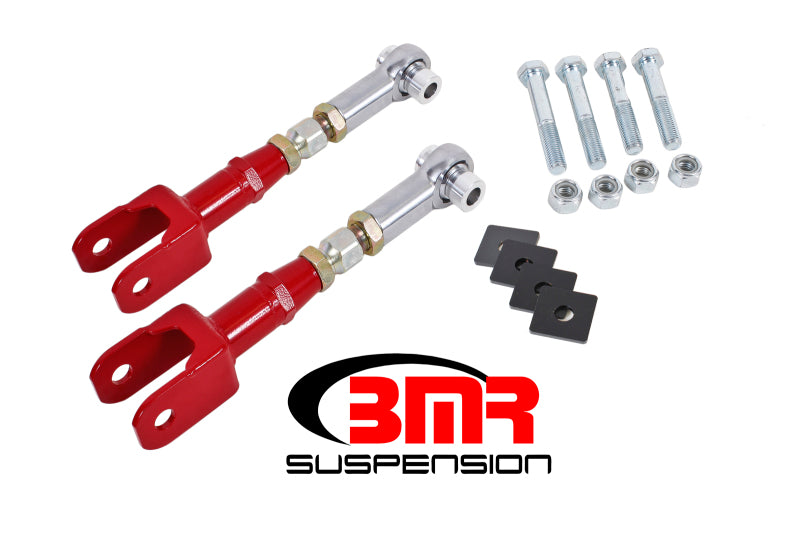 BMR 15-17 S550 Mustang Rear On-Car Adj. Rod Ends Toe Rods - Red - DTX Performance