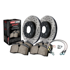 Sport Axle Pack, Drilled & Slotted, Rear performance brake kit by StopTech with rotors, pads, and lines for Honda Prelude.