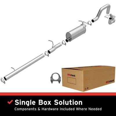 MagnaFlow BRE Exhaust Kit 05-07 Ford Superduty F250/F350 5.4L shown with components and box, performance car parts, DTX Performance.