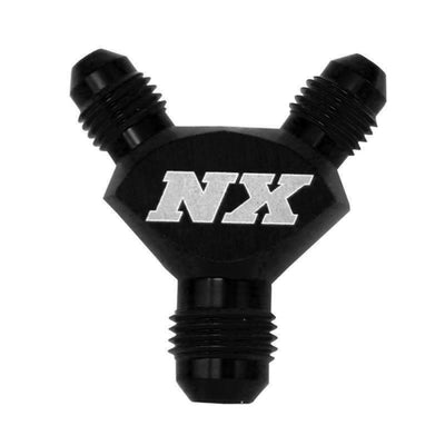 Nitrous Express 6AN x 6AN x 6AN Billet Pure-Flo Y Fitting - Black for performance car parts at DTX Performance