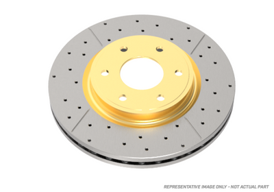 DBA 02-09 Subaru WRX STi/2017 BRZ w/Perf Pkg. 10 Hole Front Drilled & Slotted Street Series Rotor by DTX Performance