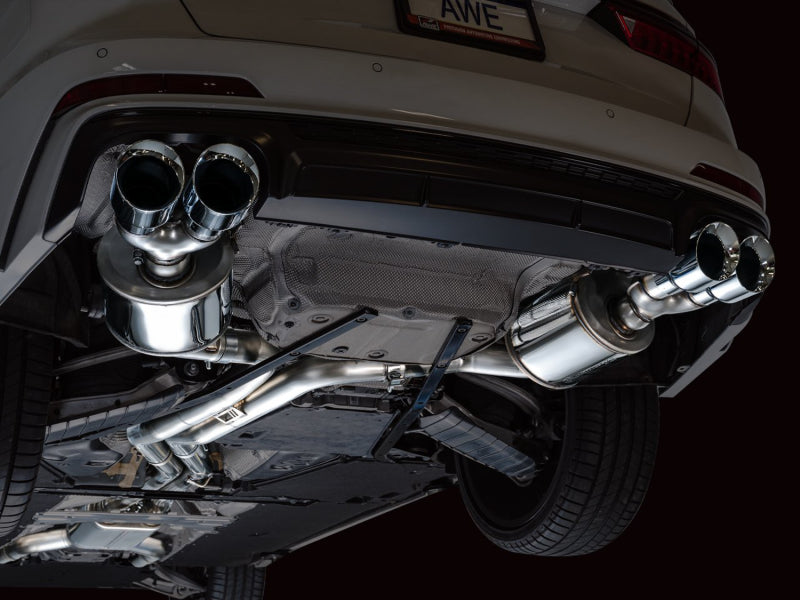 AWE Tuning 19-23 Audi C8 S6/S7 2.9T V6 AWD Touring Edition Exhaust - Chrome Silver Tips - DTX Performance