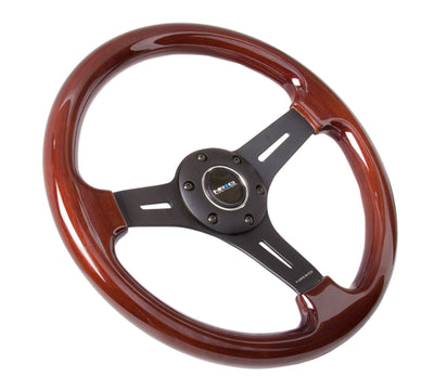 NRG Classic Wood Grain Steering Wheel (330mm) Wood Grain w/Matte Black 3-Spoke Center for performance car parts and upgrades