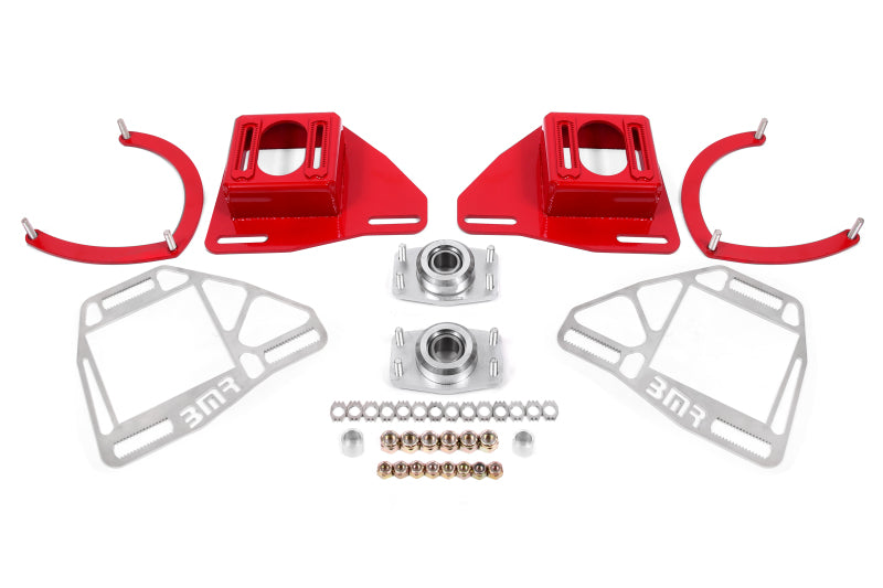 BMR Suspension 82-92 Chevy Camaro Caster/Camber Plates w/ Lockout Plates - Red - DTX Performance