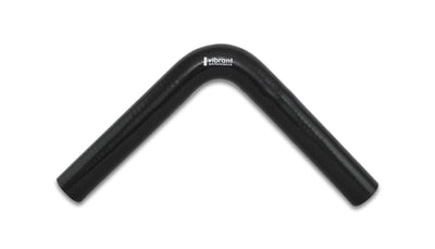 Vibrant 4 Ply Reinforced Silicone Elbow Connector - 1in ID x 8in Leg 90 Deg Elbow (BLACK) for performance car parts