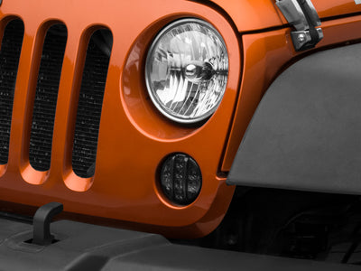 Raxiom 07-18 Jeep Wrangler JK Axial Series LED Front Turn Signals (Smoked) from DTX Performance