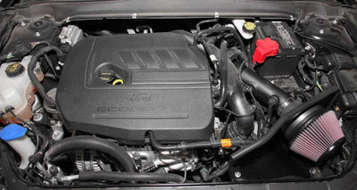 K&N 14-15 Ford Fusion 1.5L Air Charger Performance Intake installed in engine bay