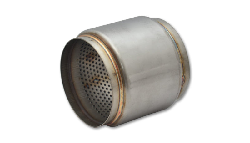 Vibrant SS Race Muffler 4.5in inlet/outlet x 5in long, performance car parts at DTX Performance, stainless steel, compact design