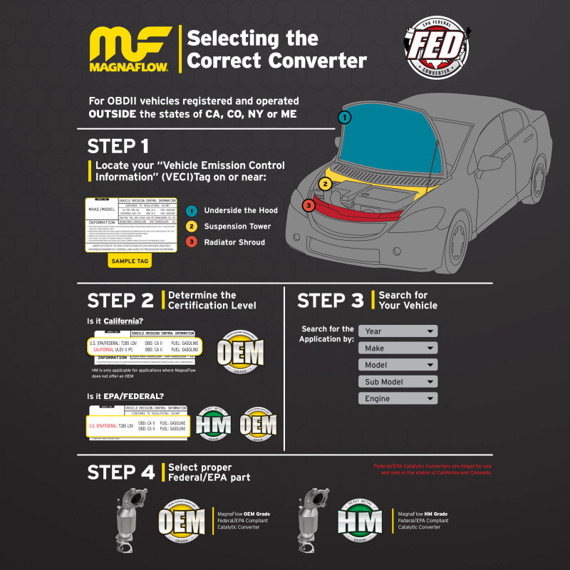 Magnaflow 18-19 Chevrolet Traverse V6 OEM Underbody Front Forward Direct Fit Converter - DTX Performance