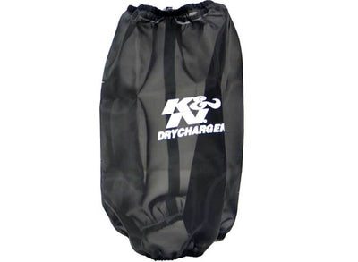 K&N 6.625in Base ID / 5.25in Top ID / 9.5in H Round Tapered Black Drycharger Air Filter Wrap by DTX Performance
