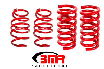 BMR 15-17 S550 Mustang Handling Version Lowering Springs (Set Of 4) - Red, high performance suspension kit by DTX Performance