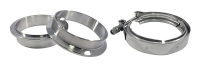 Torque Solution Stainless Steel V-Band Clamp & Flange Kit - 3in (76mm) for performance car parts, high performance auto parts.