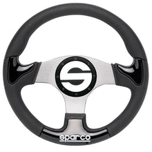 Load image into Gallery viewer, Sparco Steering Wheel P 222 Black performance car parts for racing by DTX Performance, veteran owned tuning shop, brakes and exhaust systems.