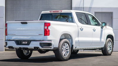 Borla 2024 Chevy Silverado 1500 6.2L V8 S-Type Catback Exhaust w/ Simulator installed on white truck