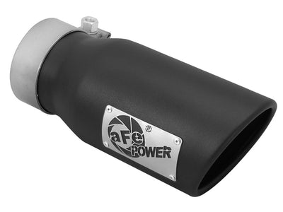 aFe MACHForce XP 3in Inlet x 4in Outlet x 9in Length Clamp-On Black Tip for performance car upgrades