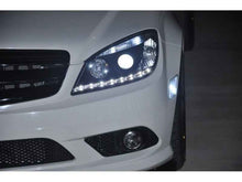 Load image into Gallery viewer, Spyder Mercedes Benz C-Class 08-11 Projector Headlights Halogen - DRL Blk PRO-YD-MBW20408-DRL-BK performance headlights
