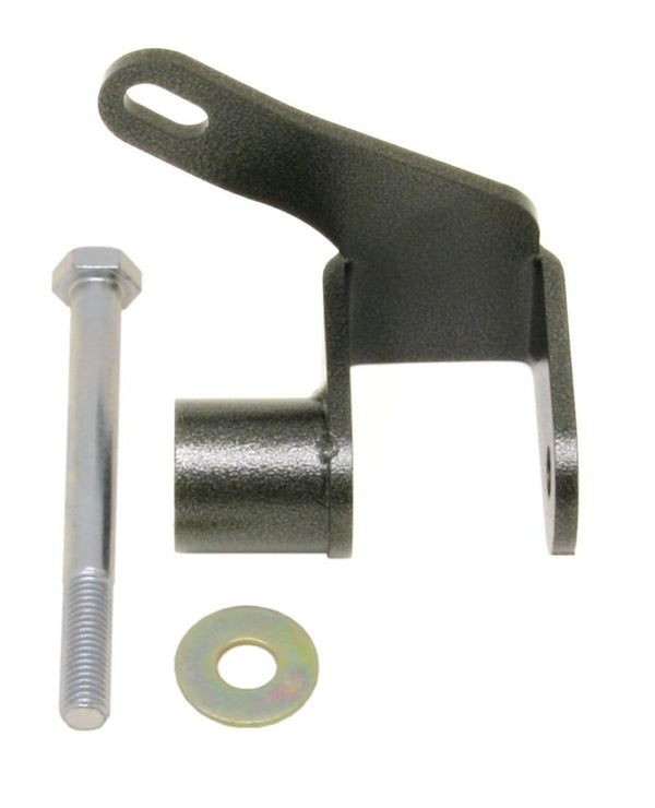 BMR 05-14 S197 Mustang Panhard Rod Relocation Bracket - Black Hammertone, high performance suspension upgrade for racing and tuning.