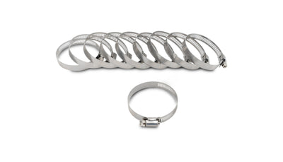 Vibrant S.S. Worm Gear Clamps Pack of 10 - Clamping Range: 0.44in - 0.90in (11mm - 23mm) for engine performance parts