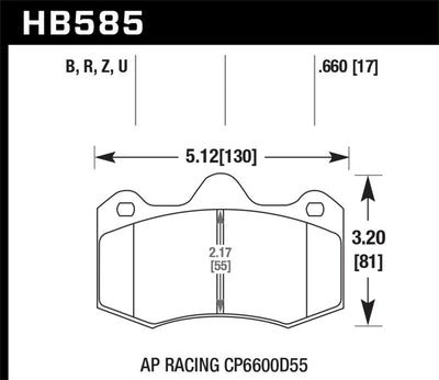 Hawk 12-14 McLaren MP4-12C HPS 5.0 Front Brake Pads diagram, high performance brakes, aftermarket performance parts, veteran owned shop