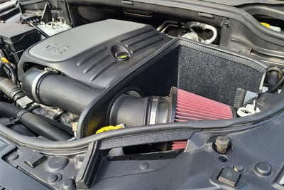 JLT 11-20 Dodge Durango/Jeep Grand Cherokee 5.7L Black Textured Cold Air Intake Kit w/Red Filter, performance car parts, DTX Performance
