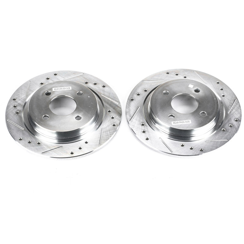 Power Stop 02-04 Ford Focus Rear Evolution Drilled & Slotted Rotors - Pair - DTX Performance