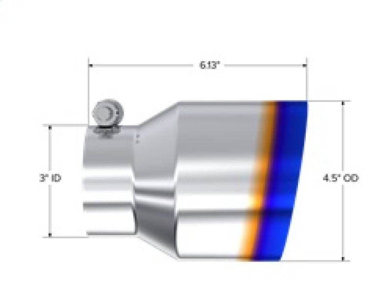 MBRP Universal Stainless Steel Dual Wall Tip 4.5in OD/3in Inlet/6.13in L, performance car parts, high performance auto parts