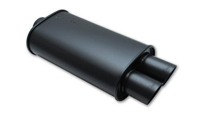 Vibrant StreetPower FLAT BLACK Oval Muffler with Dual 3in Outlet for performance car parts at DTX Performance
