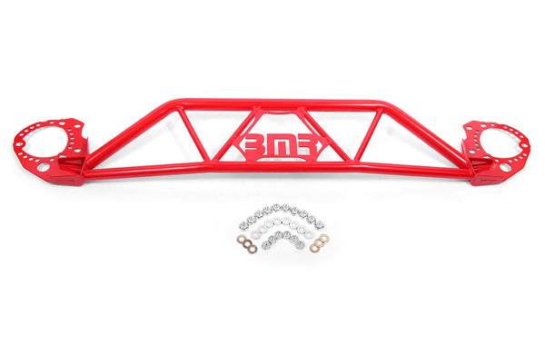 BMR 15-20 Ford Mustang Front Twin Tube Design Strut Tower Brace - Red, performance car parts by DTX Performance