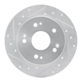 R1 06-15 Honda Civic Si Rear Left Drilled & Slotted Silver Brake Rotor