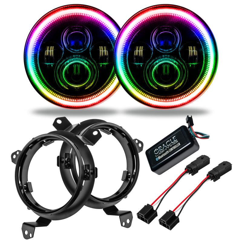 Oracle Jeep Wrangler JL/Gladiator JT 7in. High Powered LED Headlights (Pair) - Dynamic, performance car parts by DTX Performance