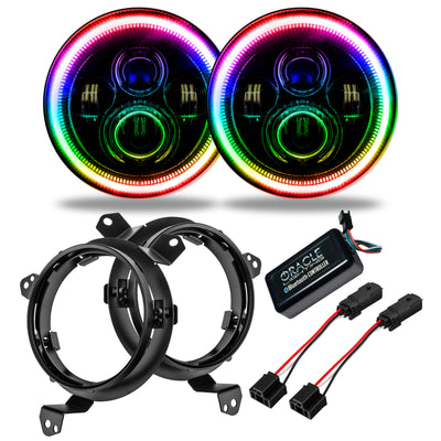 Oracle Jeep Wrangler JL/Gladiator JT 7in. High Powered LED Headlights (Pair) - Dynamic, performance car parts by DTX Performance