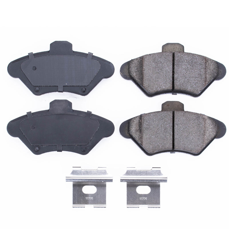 Power Stop 94-98 Ford Mustang Front Z17 Evolution Ceramic Brake Pads w/Hardware - DTX Performance