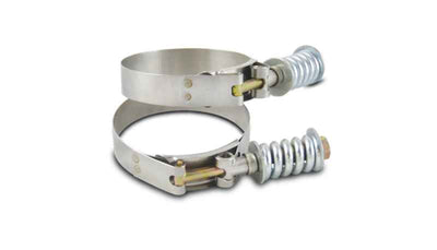 Vibrant SS T-Bolt Clamps Pack of 2 Size Range: 2.46in to 2.76in OD For use w/ 2.25in ID Coupling