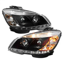 Load image into Gallery viewer, Spyder Mercedes Benz C-Class 08-11 Projector Headlights Halogen - DRL Blk PRO-YD-MBW20408-DRL-BK performance car parts