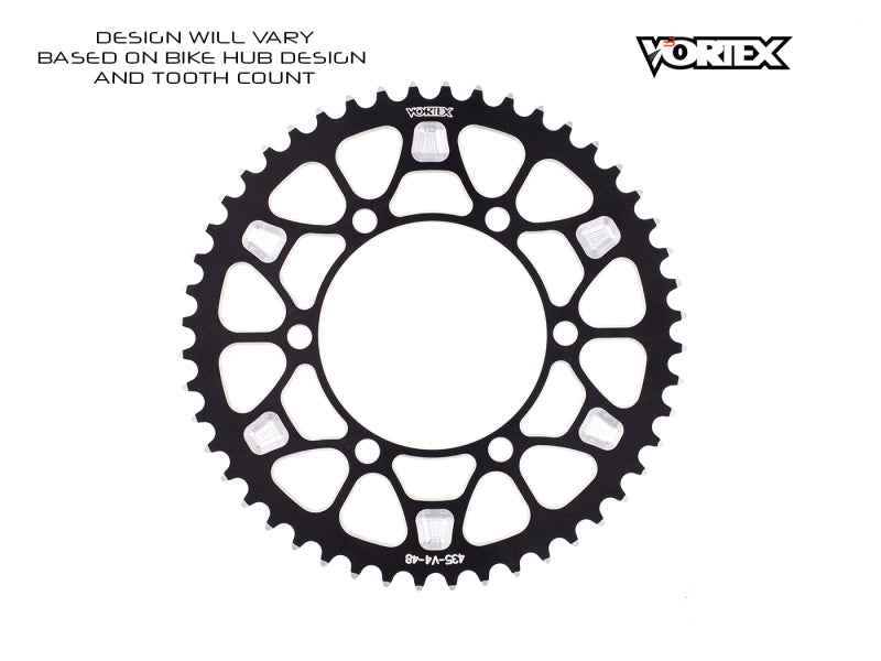Vortex Racing V4 44 Tooth 525 Rear Sprocket - Black