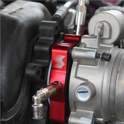 Snow Performance 08+ Charger Stg 2 Boost Cooler F/I Water Injection Kit (SS Braided Line & 4AN) in engine bay