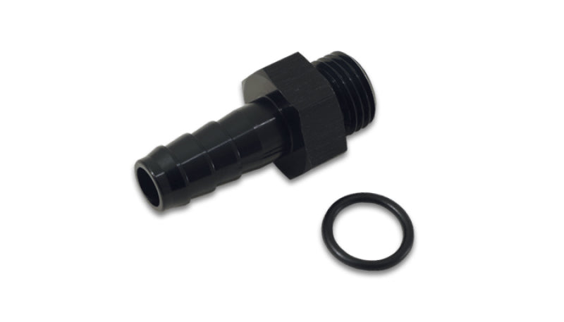 Vibrant Aluminum Male -8AN ORB to 1/2in Barb w/O-Ring - Anodized Black, performance car parts