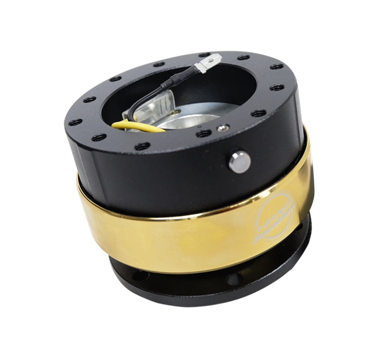 NRG Quick Release Gen 2.0 - Black Body / Chrome Gold Ring, ideal for performance car parts from DTX Performance, high performance upgrades.