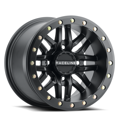 Raceline A91B Ryno 15x8in / 4x137 BP / 10mm Offset / 110.18mm Bore - Satin Black Beadlock Wheel, high performance car parts