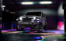 Load image into Gallery viewer, Jeep with Oracle Bluetooth + RF Underbody Rock Light Kit - 8 PCS - ColorSHIFT on, showcasing performance car tuning by DTX Performance.