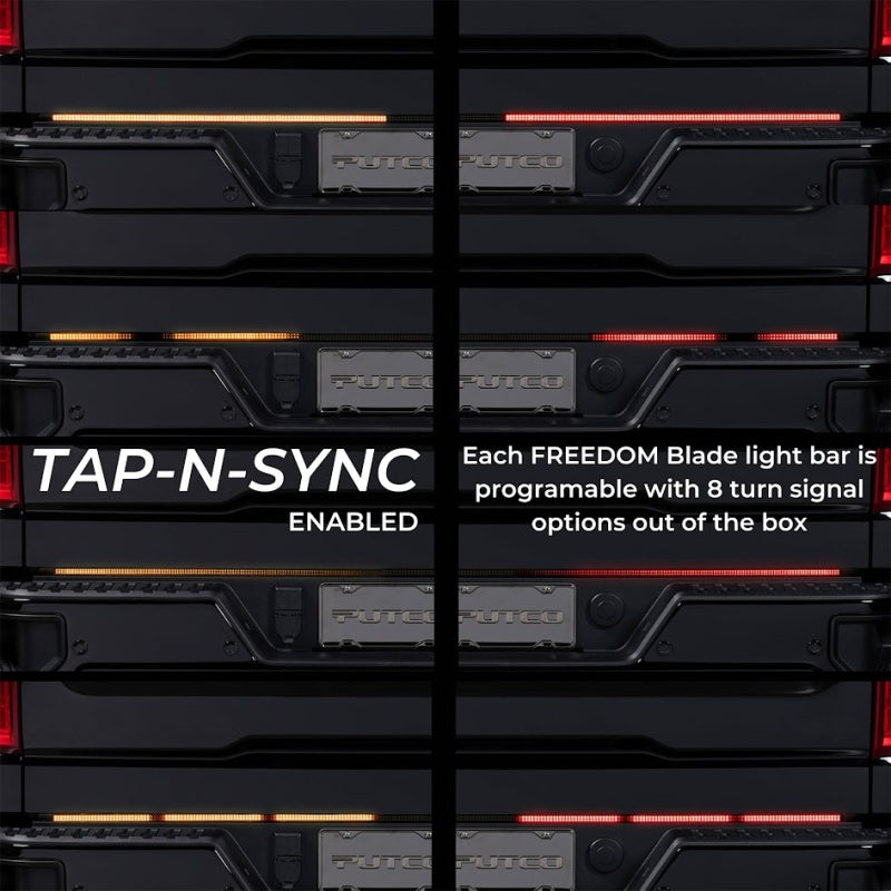Putco 23-24 Ford SuperDuty F-250/F-350/F-450 60In Freedom Blade Tailgate Bars w/ Halogen Taillamps